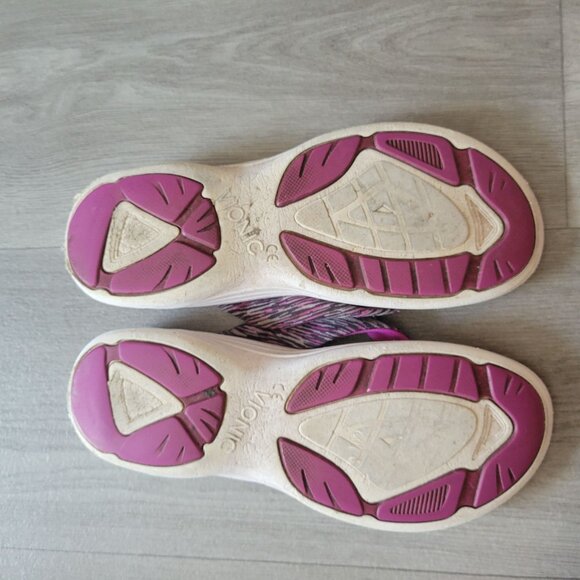 Vionic Womens Thong Sandals Size 8 Black & Pink With Textured Footbed - Picture 5 of 6